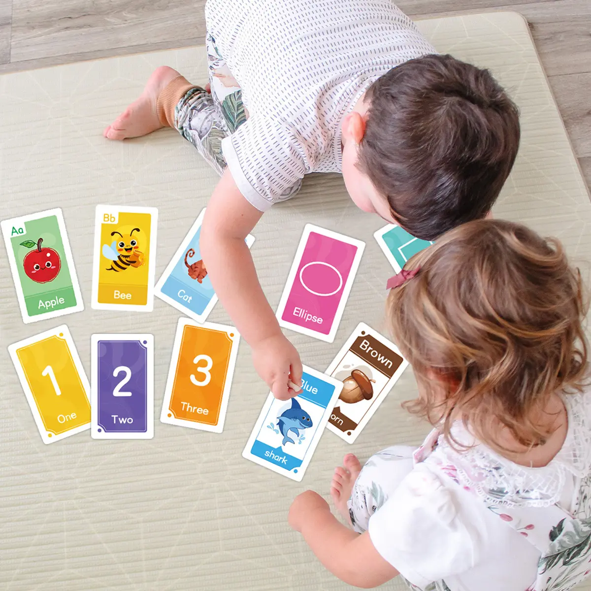 Childhood Education Flash Cards Learn Word Shape Color Number English Letter Cards Early Education Flash Card