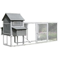 Nichoir et poulailler d'extérieur en bois massif - Imperméable, résistant au soleil et à la corrosion - Grande taille avec balcon - Aucun assemblage requis