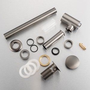 Sifón de botella para lavabo de baño SUS304, tubo de desagüe gris plomizo con altura ajustable, <span class=keywords><strong>kit</strong></span> de tubería de drenaje P-Trap para <span class=keywords><strong>fregadero</strong></span> 304 - Product Image 4