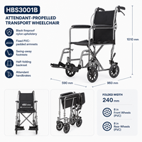 Kursi Roda Lipat Manual Berbahan Baja dengan Rem Tangan Ganda, Sandaran Kaki yang Dapat Digeser, dan Dudukan 48cm untuk Perawatan di Rumah