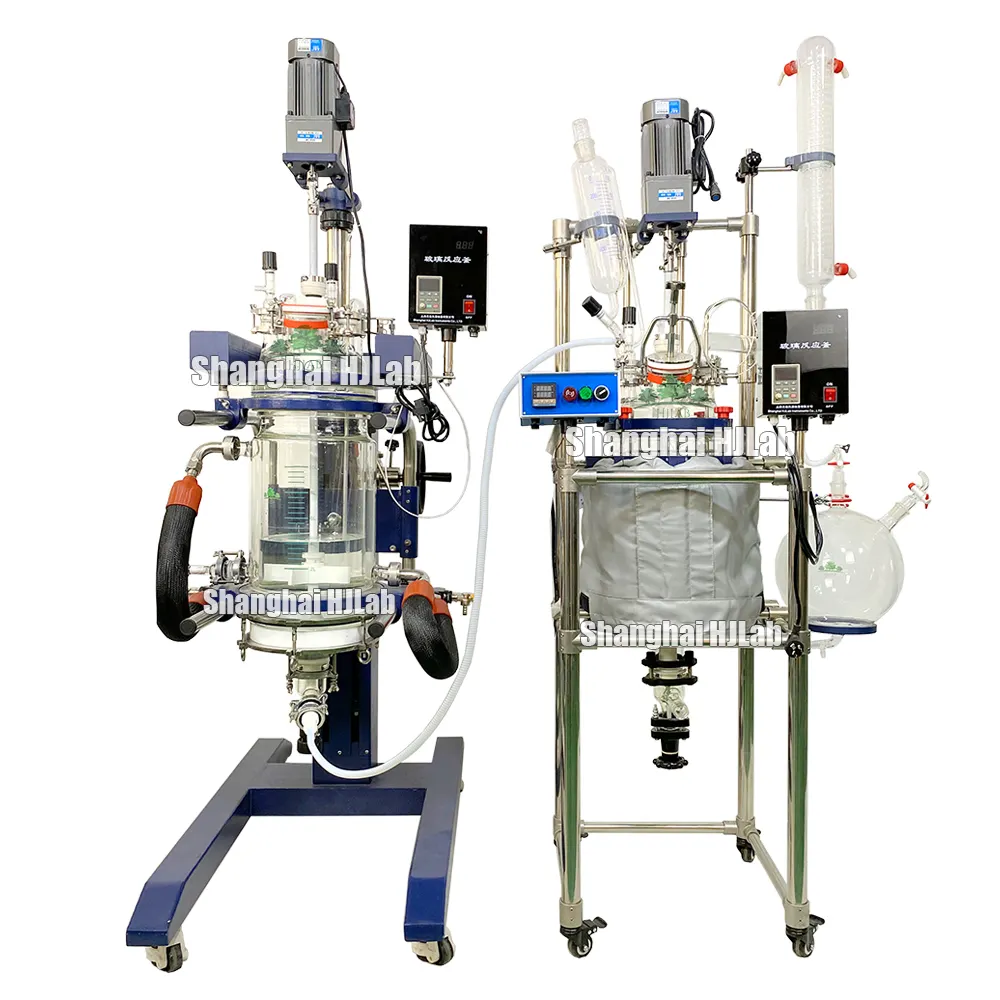 HJLab Nutsche Filter Jacketed Glass Reactor for Reaction Filtration Distillation Condensation