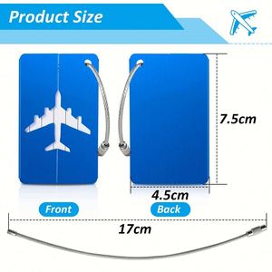 Étiquettes de bagages personnalisées, gravure au laser, impression de logo, alliage d'aluminium, étiquette de bagage d'avion, étiquettes de sac à main portables avec anneau métallique - Product Image 4