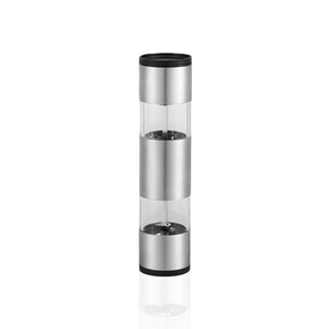 Moulin à poivre à double tête 2 en 1, moulin à sel et à poivre manuel, forme cylindrique portable pour les voyages et la cuisine - Product Image 2