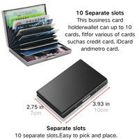 Tempat kartu kredit pria, wadah kartu kredit bisnis logam Stainless Steel RFID