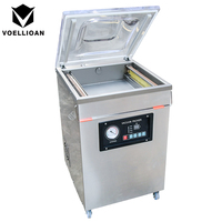 Scelleuse sous vide semi-automatique en acier inoxydable sur mesure, à économie d'énergie, à rainures profondes, avec paramètres réglables et base à roulettes pour petits aliments