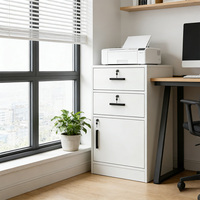 Meuble de rangement en bois personnalisé avec 2 tiroirs verrouillables, idéal pour les écoles, les bureaux à domicile et les salons