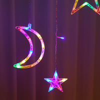 Guirlandes lumineuses LED en forme d'étoiles et de lunes, solaires, pour Noël, décoration extérieure de cour, 3,5 m, à intensité variable