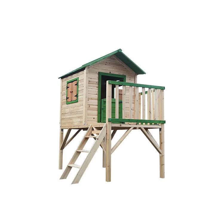 Casa de juegos de madera para niños nuevos al aire libre