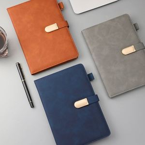Carnet de notes A5 magnétique personnalisé avec logo, en cuir PU souple, avec boucle métallique, attache stylo et reliure cousue - Product Image 4