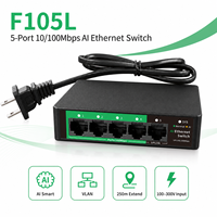 Commutateur réseau intelligent 5 ports 10/100 Mbps, commutateur Ethernet prenant en charge la fonction AI Watchdog