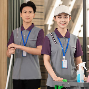 Uniforme de ménage printemps-été 2023-10 pour hôtel, vêtements de travail à manches courtes pour les employés de ménage, vêtements professionnels pour le service hôtelier - Product Image 3