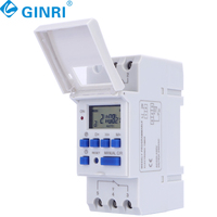 Din Rail AC 110V 220V pantalla LCD en tiempo real a Hora Minuto interruptor de temporizador digital programable con 28 ajustes de encendido/apagado