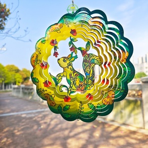 Colorful 12-Inch Flamingo Metal Wind Spinner Rectangle Garden Stake for Yard and Garden Decor - Product Image 3