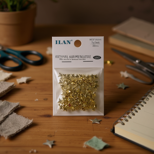 Accessori Stella in Metallo ILAN 3x7mm Dorati per Artigianato e Progetti Fai-da-Te - Product Image 3