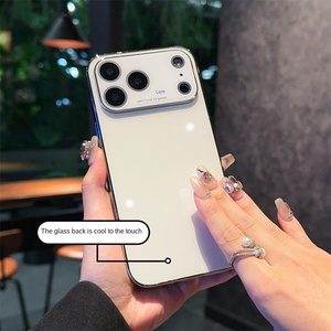 ใหม่ล่าสุดดีไซน์หรูหราเรียบง่ายสำหรับ IPhone17สำหรับ Apple 16Promax/15/14ที่จับโทรศัพท์พร้อมกระจกผลึกน้ำแข็งชุบแก้วสำหรับโทรศัพท์มือถือ - Product Image 3