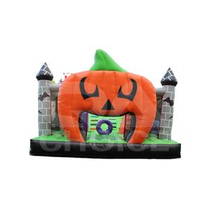 Grand Halloween Citrouille Thème Fantôme Petit Sorcier Saut Château Parcours d'Obstacles Gonflables Jeux Toboggan Combo Obstacle - Product Image 1