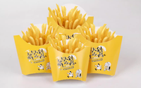 Boîte Alimentaire Chaude Personnalisée Biodégradable en Carton Ivoire, Emballage de Livraison pour Poulet Frit Jaune