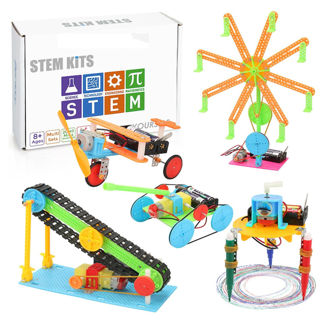 8-12 Years Old Kids STEM Science Kits Cartoon-Shaped Electronic Assembly Robotic DC Motors Building Experiments Projects Kits
