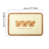 Napperons en cuir synthétique de dessin animé mignon de style classique tapis de table antidérapants avec résistance à la chaleur
