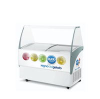 Vitrine de présentation de glaces à refroidissement direct avec verre incurvé et contrôle numérique de la température