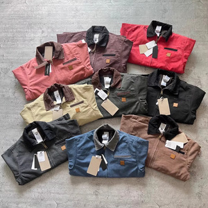 <strong>Jacket</strong> Detroit <strong>Denim</strong> Trucker Heavy Weight Construction Workwear Zip-Up Outerwear American Washed Heavyweight 100% Cotton Zipper - Product Image 3