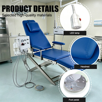 Sillón Dental Plegable de Acero Inoxidable de Alta Calidad, Unidad Móvil Portátil para Licitaciones Internacionales y Proyectos de ONG