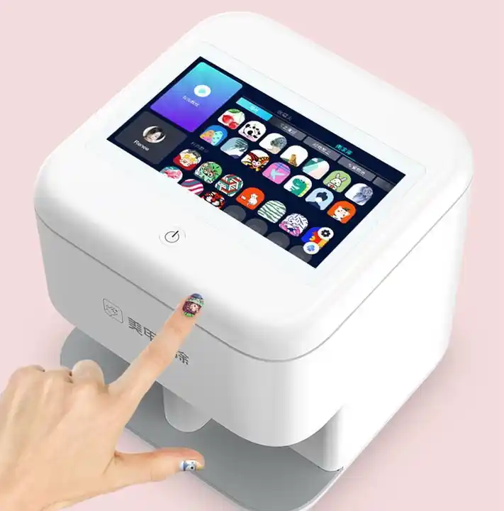 Automatic Smart 3D Nail Printer, Portable Digital Mobile Nail Art Printer  with Touch Screen Display, Nail Painter for Kid/Nail Studio/Nail Lovers