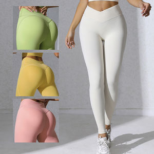 Pantalones de Yoga de levantamiento de glúteos personalizados Pantalones de Yoga de entrenamiento de cintura alta deportivos Leggings con bolsillos Mujeres Ropa de mallas para correr - Product Image 6