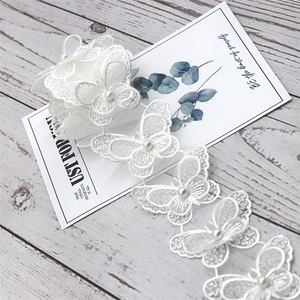 Thêu Bướm Phong Cách Tốt Bán Buôn Ren Trim Lưới Ren Ribbon Vải Quần Áo Trang Trí - Product Image 3
