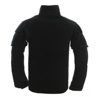 Chemises tactiques noires camouflage pour hommes, col zippé 1/4, en tissu T/C