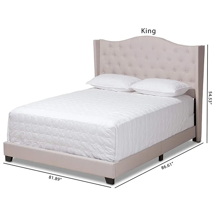 Home Furniture Sommeil Lit Fabric Simple Designs Full Size Upholstered Queen King Siz Haute Gamme Lit Platform Bed
