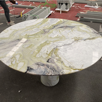 Tables de salle à manger en pierre de marbre vert onyx de forme ronde moderne au design classique à vendre