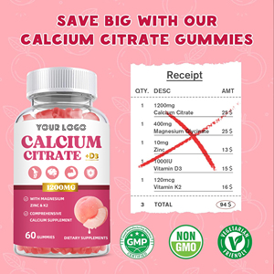 Gomitas de Citrato de <span class=keywords><strong>Calcio</strong></span> 1200mg D3 con <span class=keywords><strong>Magnesio</strong></span> <span class=keywords><strong>y</strong></span> <span class=keywords><strong>Zinc</strong></span>, OEM/ODM, Apoyo Inmunológico, <span class=keywords><strong>Beneficios</strong></span> Antioxidantes, Certificación Halal, Botellas de 60 Unidades - Product Image 4