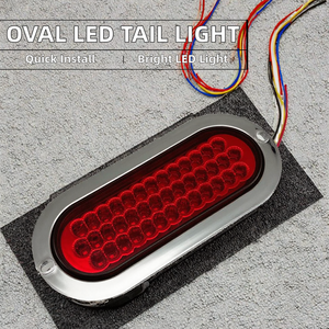 Nouvelles feux arrière de frein LED ovales de 6 pouces pour camion et remorque, clignotants, 10V-30V, base à vis, lumière ambre, WD-5016, installation facile - Product Image 2