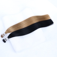 Extensions de cheveux humains à cuticules alignées, à pointe en I, lisses, avec capsules de kératine
