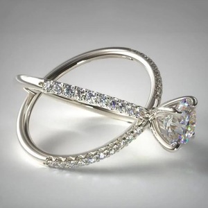 Anello a croce creativo a forma di X per donna, gioiello alla moda per le dita - Product Image 2