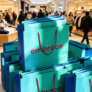 Bolsa de Papel Verde con Logotipo Personalizado, Bolsa de Regalo para Tienda de Ropa, Bolsas de Compras para Zapatos, Cosméticos, para Pequeñas Empresas - Product Image 4
