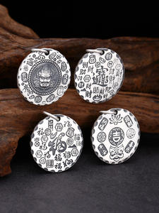 Vente en gros de bijoux en argent pur vintage tendance S999, pendentif de richesse dieu <span class=keywords><strong>Wufu</strong></span>/Zaki Ram style chinois, cadeaux pour hommes et femmes - Product Image 2