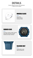 CURREN 6101 Jam Tangan Olahraga Digital Pria Jam Alarm Lampu Latar LED Tahan Air Jam Tangan Elektronik Kronograf Stopwatch Kalender Minggu