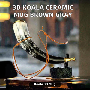 Brown Grey Cartoon 3D Koala Shape Eco-Friendly Bone China Ceramic <b>Mug</b> Cute Animal Shaped Personalized <b>Tiki</b> for Bar Restaurant - Product Image 2