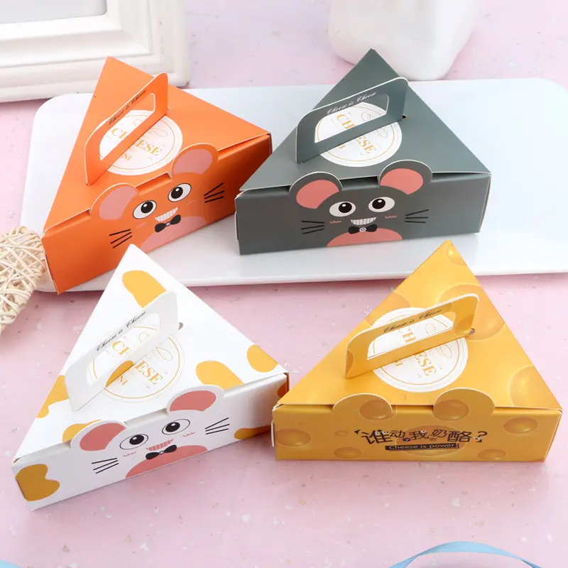 Baking Packaging Cheese Cake Roll Triangle Packaging Box Cheese Tiramis Mousse Pastry Portable Cake box