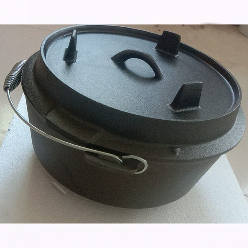 Pre-Seasoned Cast Iron  dutch oven with Feet and Lid oem Griddle with Lid Lifter Cast Iron Pot with Handle