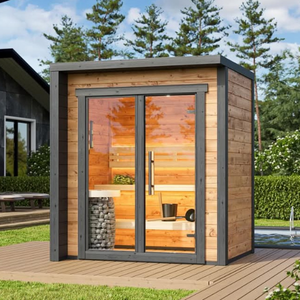 Ngoài trời kích thước lớn bằng gỗ phòng tắm hơi cabin Ngôi nhà nhỏ với cửa sổ kính tùy chỉnh ngoài trời phòng tắm hơi truyền thống - Product Image 1