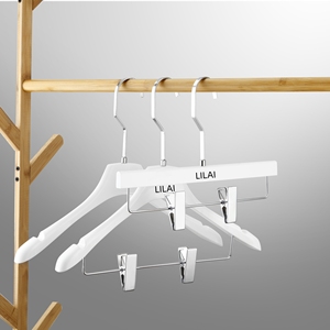 Nuovo negozio di abbigliamento da <span class=keywords><strong>donna</strong></span> bianco acrilico appendiabiti eleganti in acrilico trasparente <span class=keywords><strong>pantaloni</strong></span> appendiabiti con clip dorate - Product Image 6