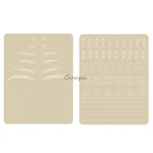 Suministros de Microblading para entrenamiento de maquillaje permanente, trazos de pelo <span class=keywords><strong>sin</strong></span> tinta de doble cara para práctica de Microblading de la piel, látex para cejas - Product Image 1