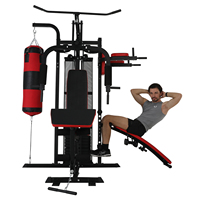Équipement de fitness multifonctionnel à 3 stations pour la musculation sur les jambes, le dos et la poitrine.