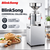 Broyeur de beurre de cacahuètes commercial BlinkSong, moulin colloïdal électrique en acier inoxydable, machine à fabriquer de la pâte de sésame pour les usines alimentaires