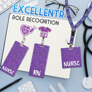 Cross-border NURSE <b>glitter</b> acrylic board, vertical version, hospital nurse badge/name identification label wholesale. - Product Image 3
