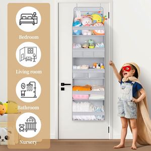 Organisateur de porte à 5 étagères avec fenêtre transparente pour rangement suspendu dans le placard - Product Image 5