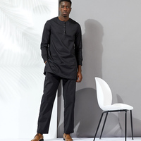 Ropa larga africana para hombre, traje de alta calidad, Tops, camisa, pantalones, conjunto de 3 piezas de talla grande